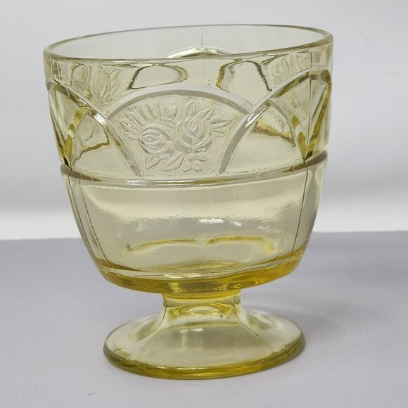 Vintage Yellow Depression Glass Creamer & Sugar Set - Picture 10 of 15